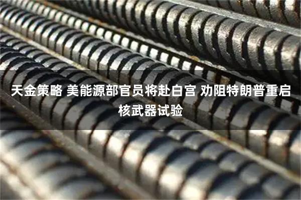 天金策略 美能源部官员将赴白宫 劝阻特朗普重启核武器试验
