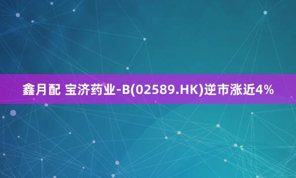 鑫月配 宝济药业-B(02589.HK)逆市涨近4%